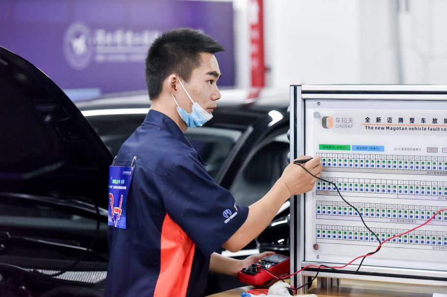 国赛选手比赛中